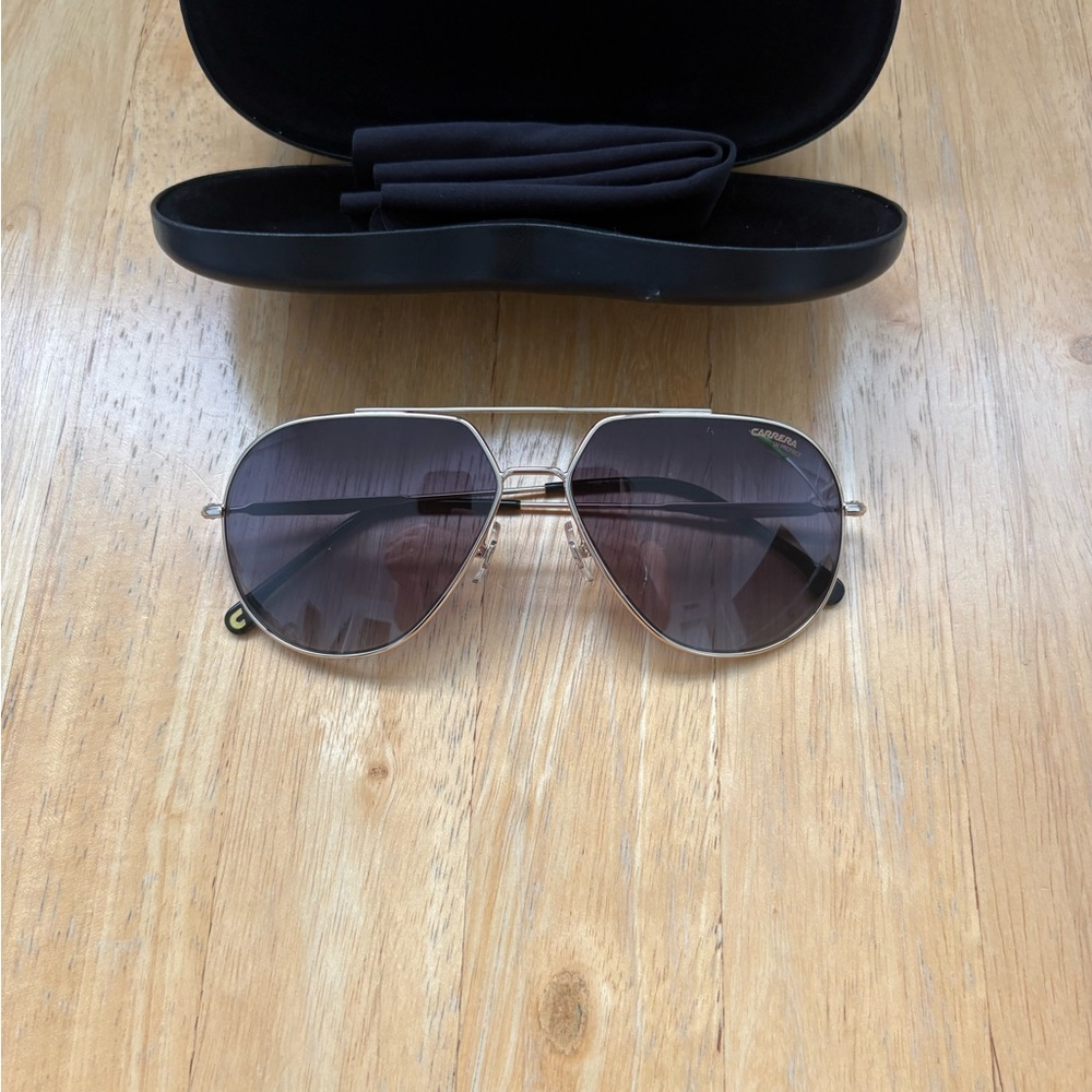 Carrera Gold Aviator Sunglasses with Black Case